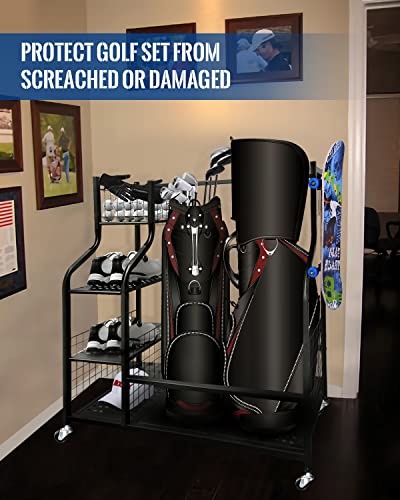 Mythinglogic Golf Storage Garage Organizer with 4 Hooks