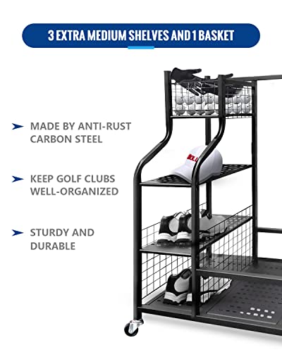Mythinglogic Golf Storage Garage Organizer with 4 Hooks