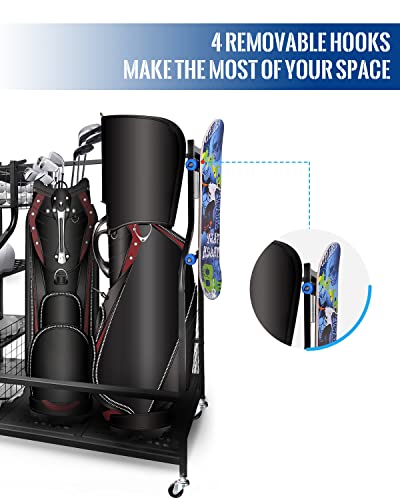 Mythinglogic Golf Storage Garage Organizer with 4 Hooks