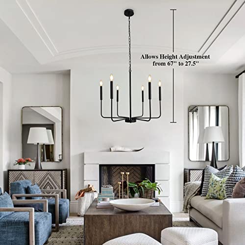 Modern Black Farmhouse Chandeliers, Rustic Pendant Lights for VIP