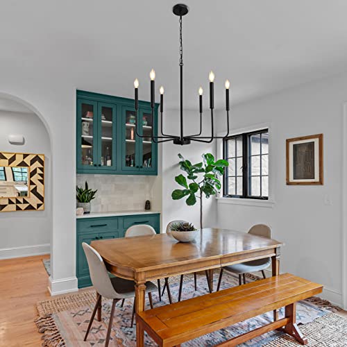 Modern Black Farmhouse Chandeliers, Rustic Pendant Lights for VIP