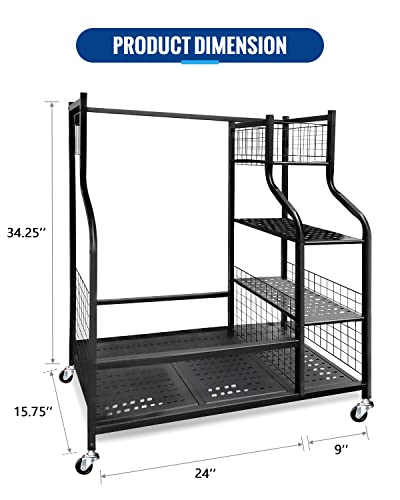Mythinglogic Golf Storage Garage Organizer with 4 Hooks