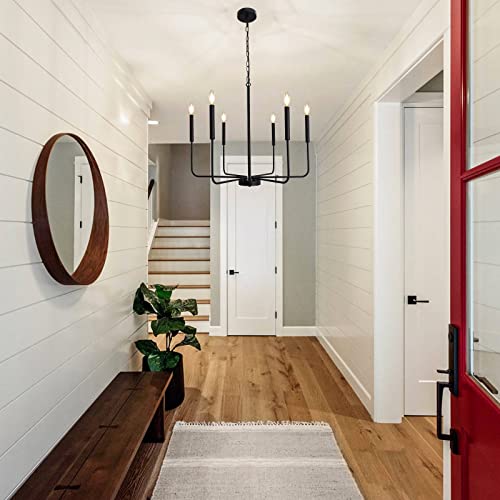 Modern Black Farmhouse Chandeliers, Rustic Pendant Lights for VIP