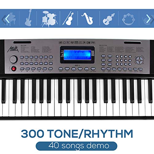AKLOT 61-Key Portable Electronic Keyboard VIP Bundle