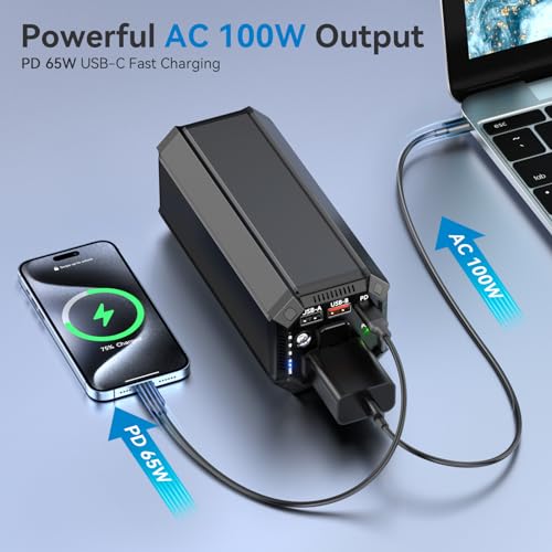 Portable Laptop Power Bank with 100W AC Outlet