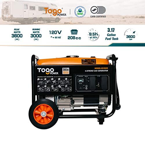 TogoPower Portable Generator: 3600 Peak Watts for VIPs