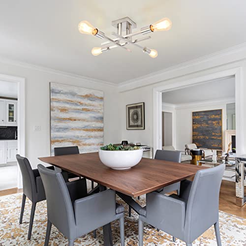 Nickel Industrial Farmhouse Ceiling Light Chandelier VIP Shopping