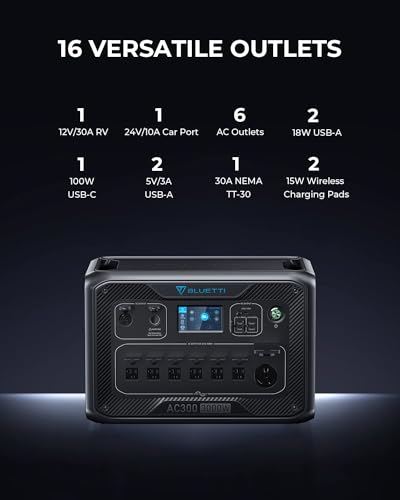 BLUETTI Portable Power Station AC300 & B300 Combo