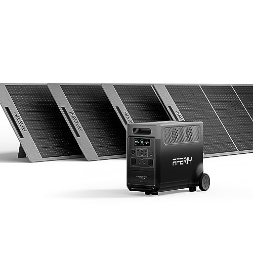 AFERIY 3840Wh Solar Generator with 4 Foldable Panels