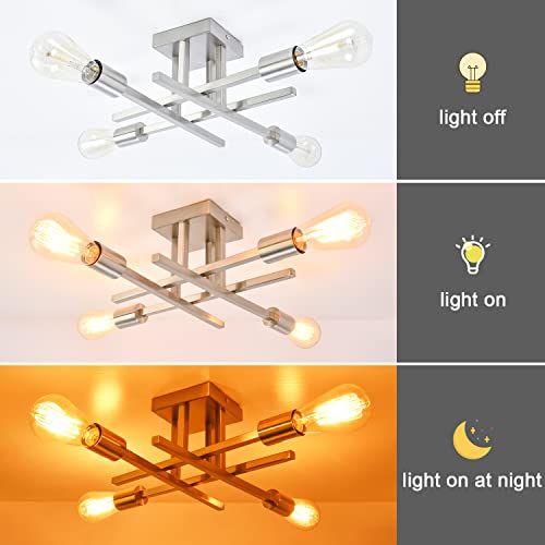 Nickel Industrial Farmhouse Ceiling Light Chandelier VIP Shopping