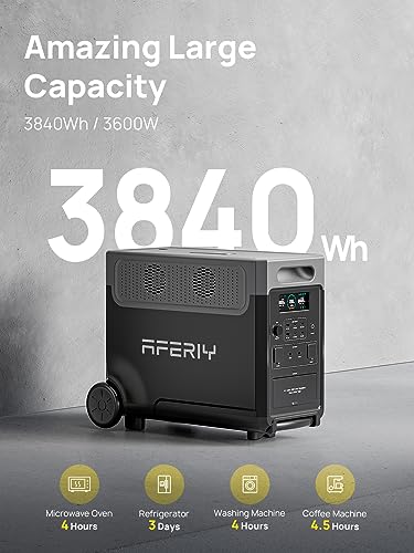 AFERIY 3840Wh Solar Generator with 4 Foldable Panels