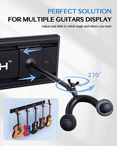 5 Guitar Wall Mount Hangers, Adjustable Display Set