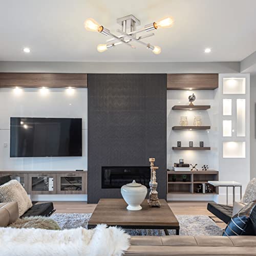 Nickel Industrial Farmhouse Ceiling Light Chandelier VIP Shopping