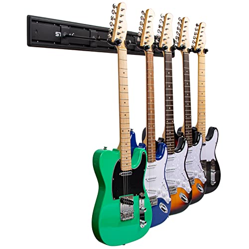 5 Guitar Wall Mount Hangers, Adjustable Display Set