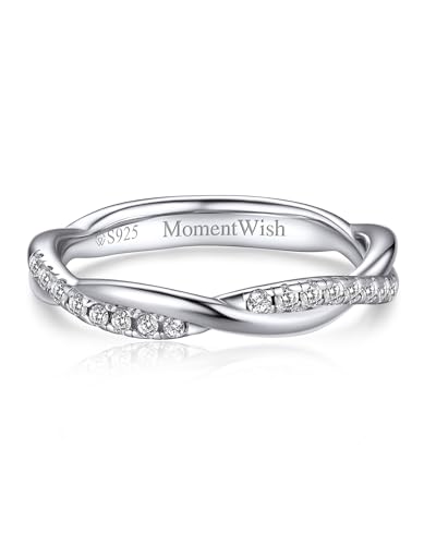 Moissanite Eternity Promise Ring for Her, Stackable Band