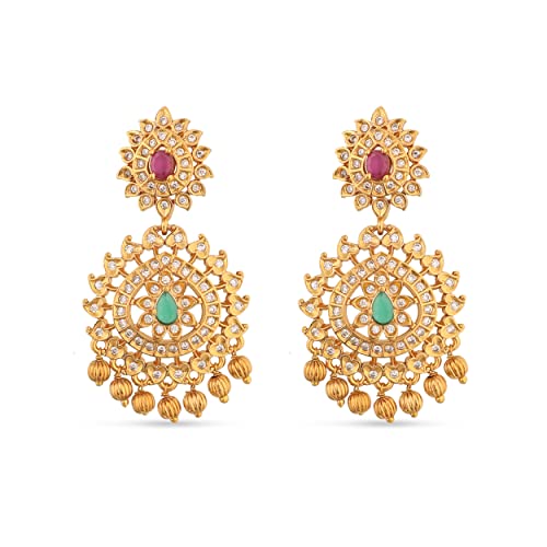 TARINIKA Antique Gold Plated Binal Necklace Set - Indian Bridal Jewelry for Ethnic Occasions