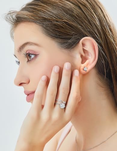 Moissanite Eternity Promise Ring for Her, Stackable Band