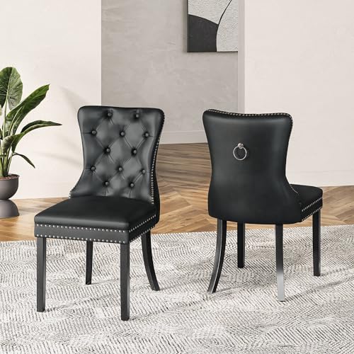 Chandler Black Upholstered Dining Chairs Set of 6