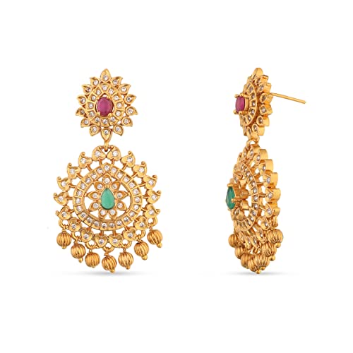 TARINIKA Antique Gold Plated Binal Necklace Set - Indian Bridal Jewelry for Ethnic Occasions