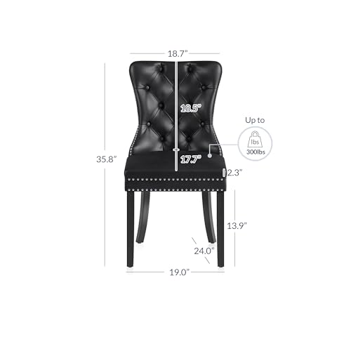 Chandler Black Upholstered Dining Chairs Set of 6