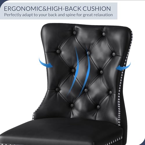 Chandler Black Upholstered Dining Chairs Set of 6