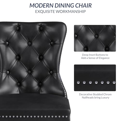 Chandler Black Upholstered Dining Chairs Set of 6