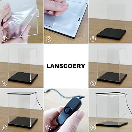 LANSCOERY Lighted Acrylic Display Case for VIP Collectibles