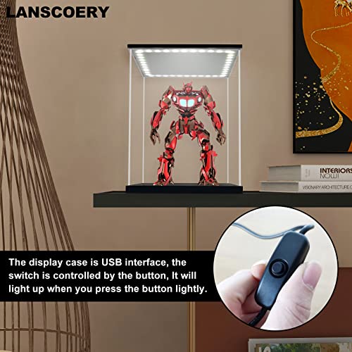 LANSCOERY Lighted Acrylic Display Case for VIP Collectibles