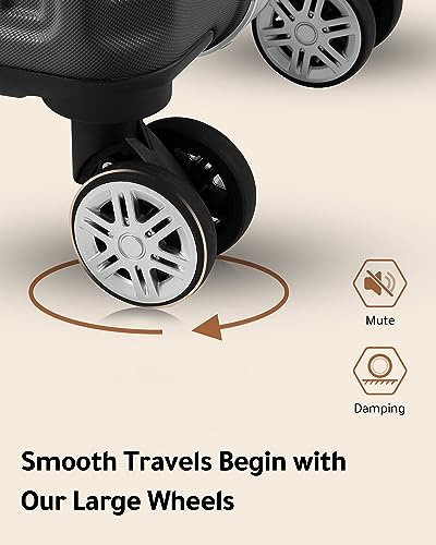 LUGGEX VIP Airplane Carry-On Spinner Suitcase (Black)