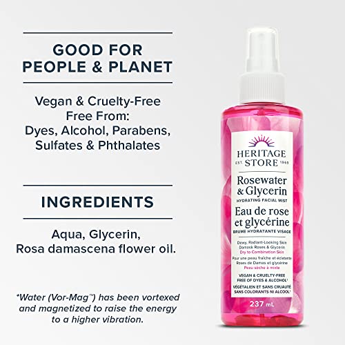 Heritage Store Rosewater & Glycerin Hydrating Facial Mist