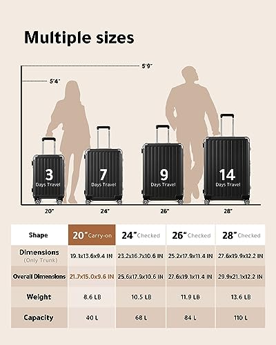 LUGGEX VIP Airplane Carry-On Spinner Suitcase (Black)