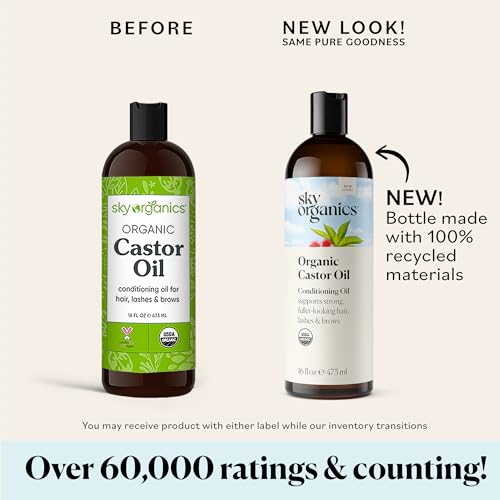 Sky Organics Castor Oil for Hair, Lashes & Brows