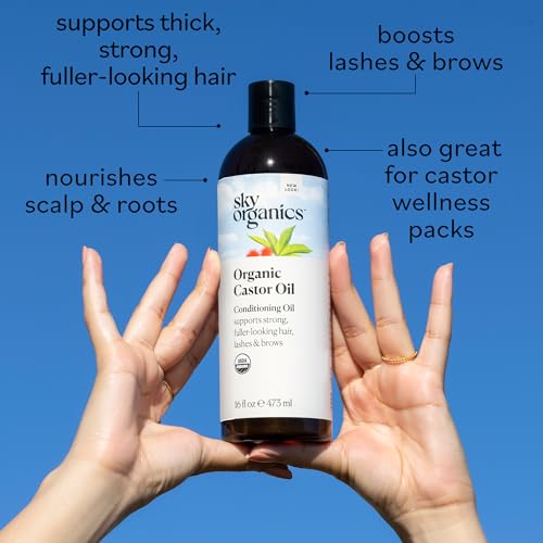 Sky Organics Castor Oil for Hair, Lashes & Brows