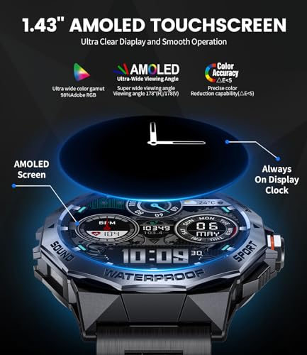 FEELNEVER Men's Smart Watch with Bluetooth Voice Call