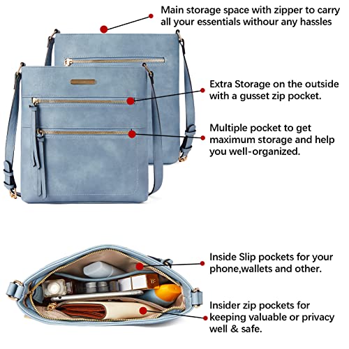 BOSTANTEN Blue Leather Crossbody Designer Purse VIP Shopping