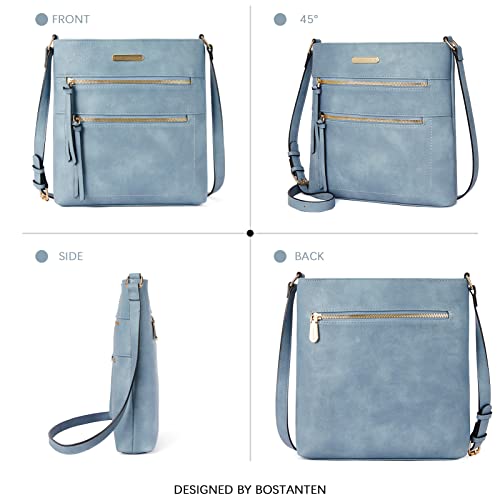 BOSTANTEN Blue Leather Crossbody Designer Purse VIP Shopping