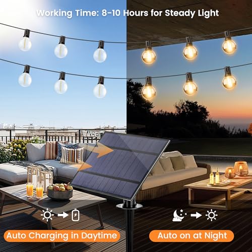 VIP Outdoor Solar Globe String Lights - 60FT