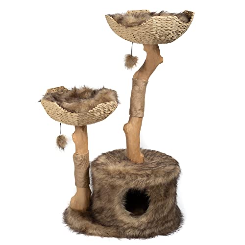 MAU Luxury Wood Cat Tower for Large Cats