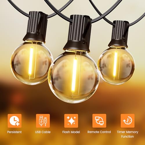 VIP Outdoor Solar Globe String Lights - 60FT