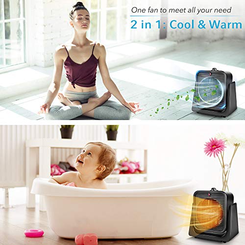 Personal Space Heater & Cooler Combo for Office and Home