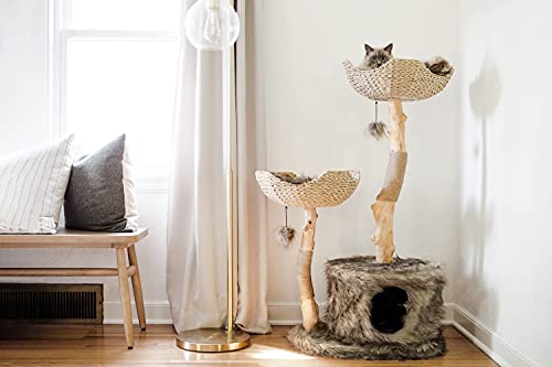 MAU Luxury Wood Cat Tower for Large Cats