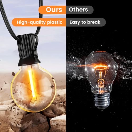 VIP Outdoor Solar Globe String Lights - 60FT