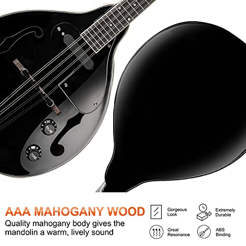 Vangoa Mandolin Acoustic Electric A Style Mahogany