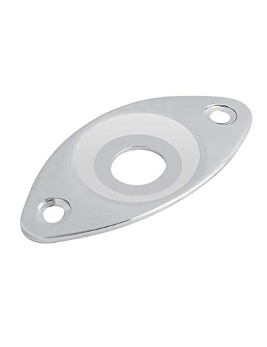 Curved Oval Output Jack Plate for Guitar/Bass Parts Chrome