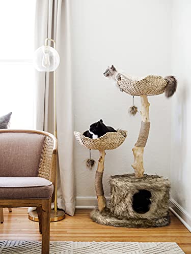 MAU Luxury Wood Cat Tower for Large Cats