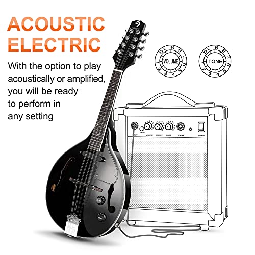 Vangoa Mandolin Acoustic Electric A Style Mahogany