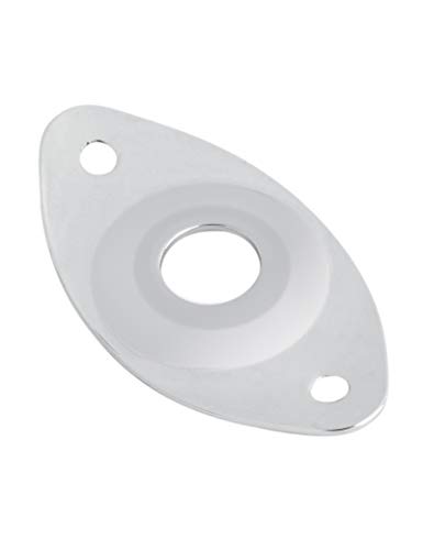 Curved Oval Output Jack Plate for Guitar/Bass Parts Chrome