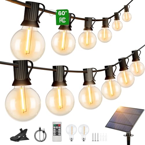 VIP Outdoor Solar Globe String Lights - 60FT