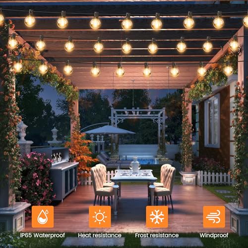 VIP Outdoor Solar Globe String Lights - 60FT