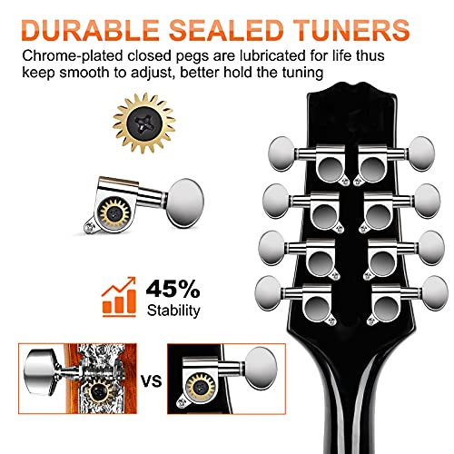 Vangoa Mandolin Acoustic Electric A Style Mahogany